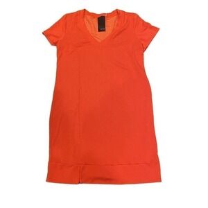 Heather Brand Red Knit V-Neck Made In USA Summer Size Small Business Casual